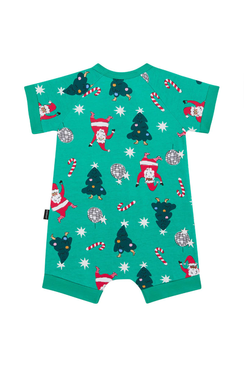 Bonds Zip Romper - Disco Santa Green
