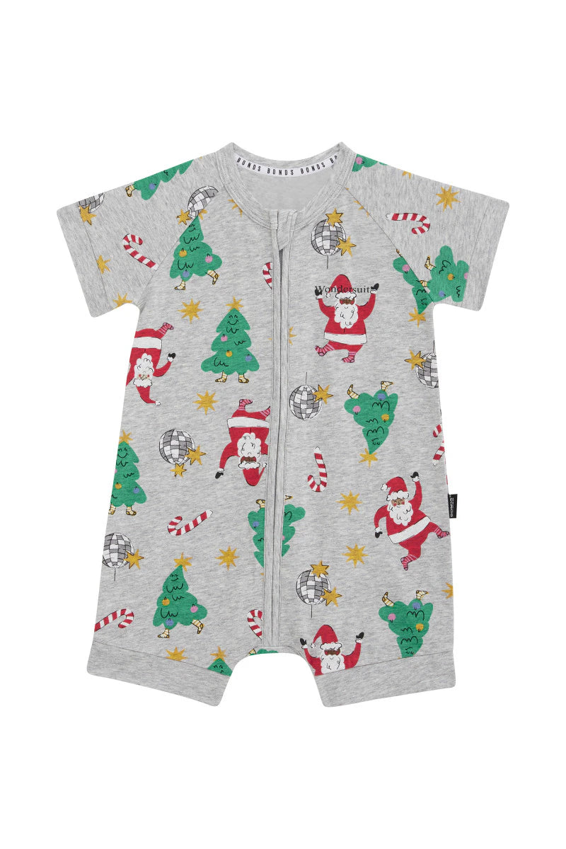 Bonds Zip Romper - Disco Santa Grey
