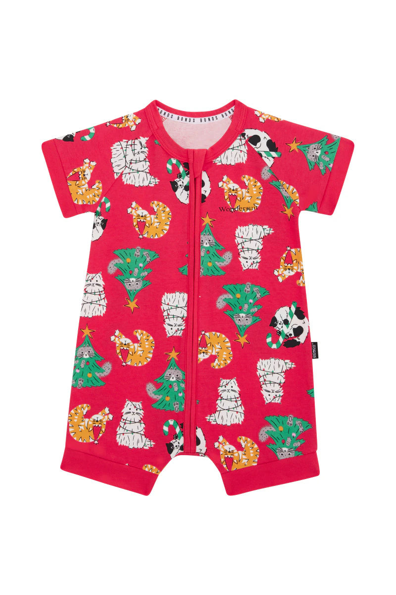 Bonds Zip Romper - Kittens For Christmas