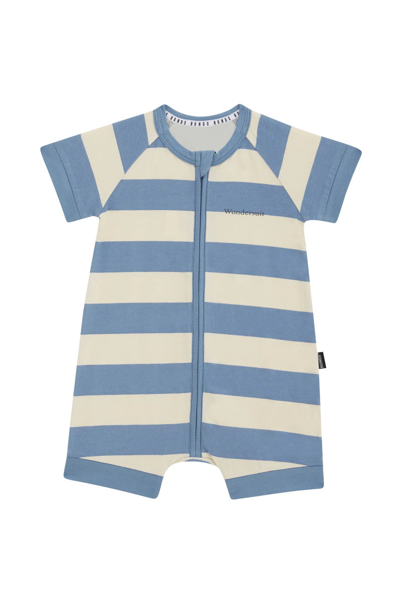 Bonds Zip Romper - Denim Fade / Sesame Seed