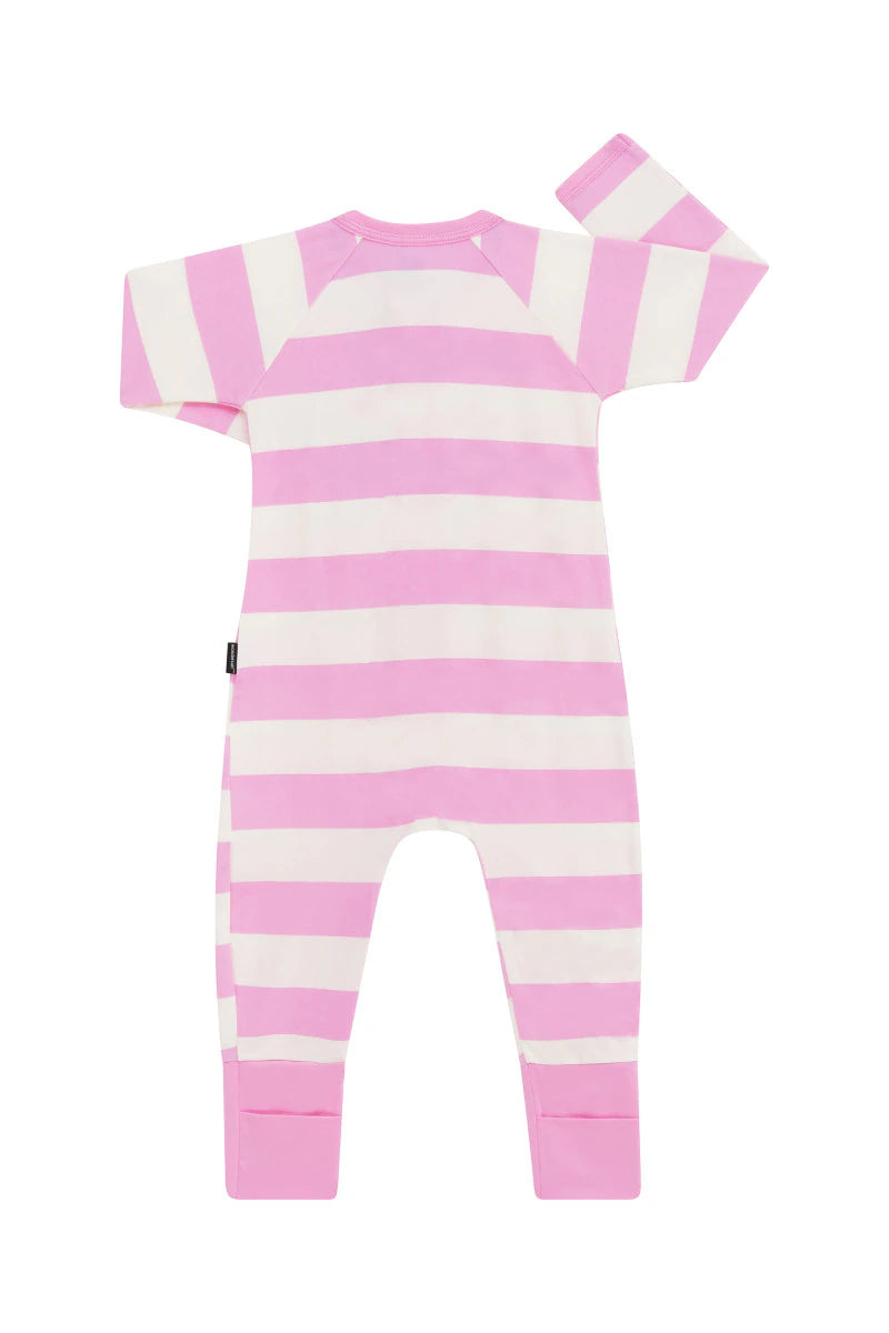 Bonds Zip Wondersuit - Rugby Stripe Pink