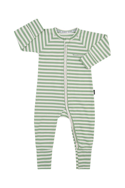 Bonds Zip Wondersuit - Stripe Green