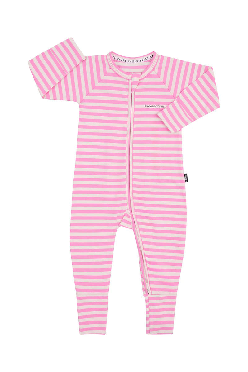Bonds Zip Wondersuit - Stripe Pink