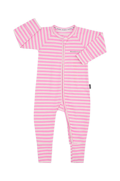 Bonds Zip Wondersuit - Stripe Pink