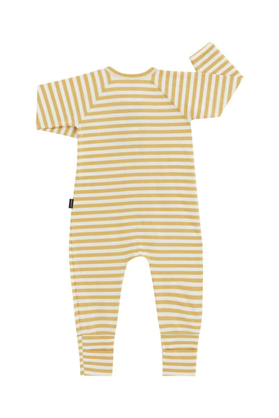 Bonds Zip Wondersuit - Mustard Rush/Marscapone Stripe