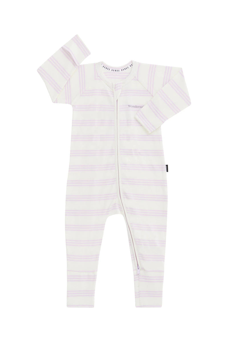 Bonds Zip Wondersuit - Triple Threat Stripe Lilac