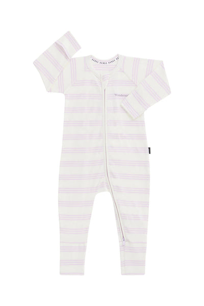 Bonds Zip Wondersuit - Triple Threat Stripe Lilac