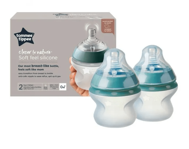Tommee Tippee Closer to Nature Silicone Baby Bottle 150ml 2 Pack