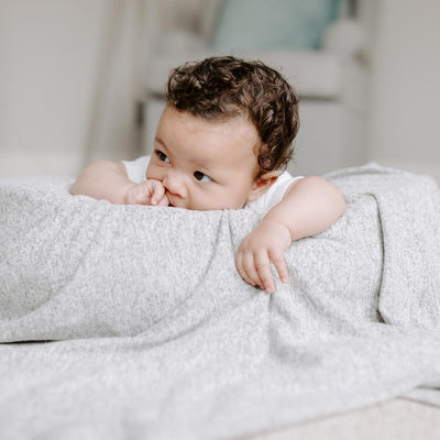 Aden and Anais Snuggle Knit Newborn Swaddle Blanket - Grey