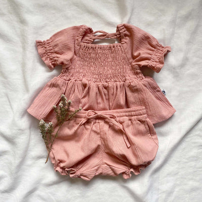 Duke & Duchesses Rosie Shirred Shorties - Dusty Pink