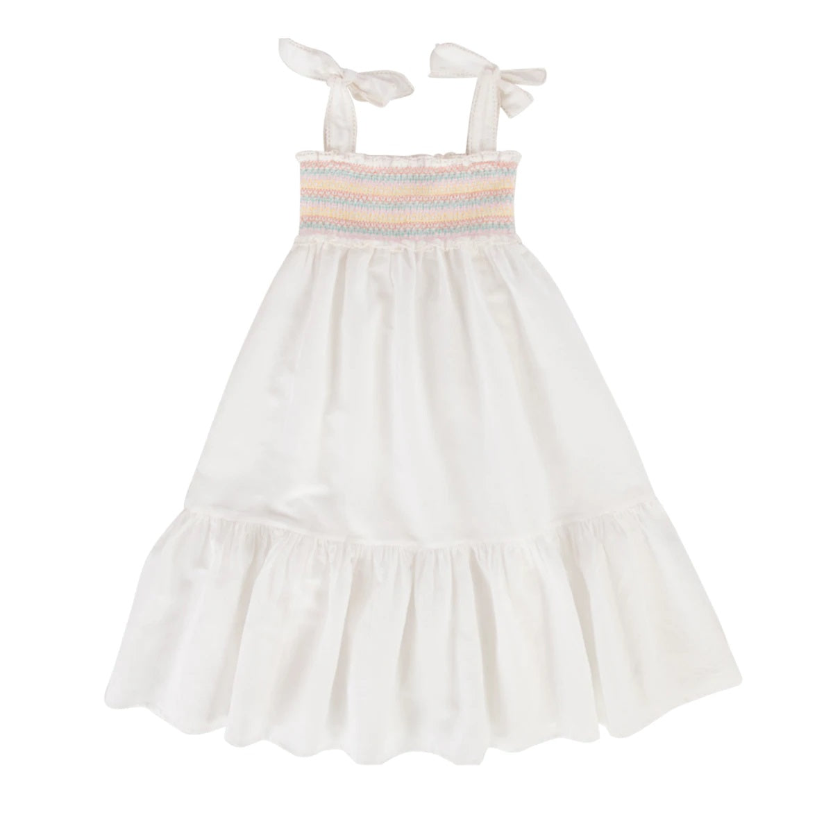 Peggy Sierra Dress - White Cotton Linen