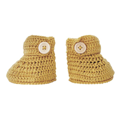 O.B Designs Crochet Bonnet & Bootie Set - Turmeric