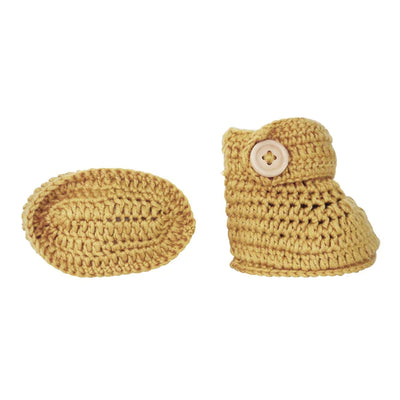 O.B Designs Crochet Bonnet & Bootie Set - Turmeric