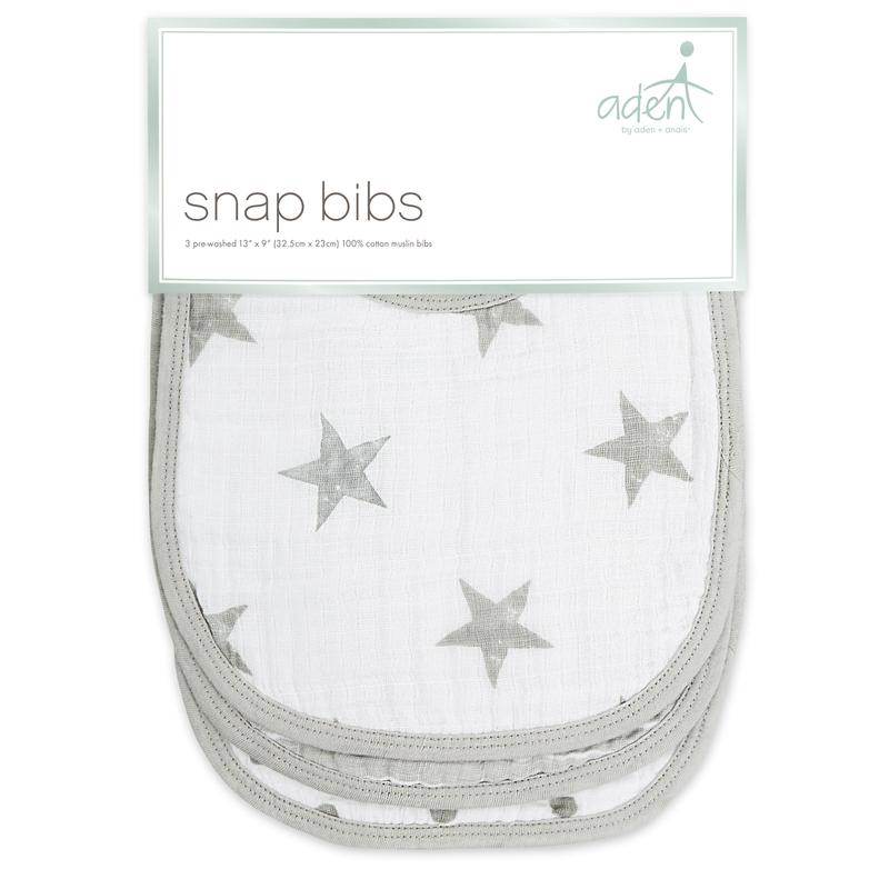 Aden and Anais Classic Muslin Snap Bibs 3 Pack - Dusty - Outlet Shop For Kids