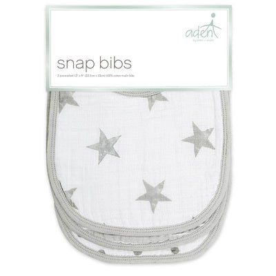Aden and Anais Classic Muslin Snap Bibs 3 Pack - Dusty - Outlet Shop For Kids