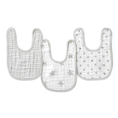 Aden and Anais Classic Muslin Snap Bibs 3 Pack - Dusty - Outlet Shop For Kids