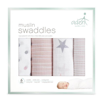 Aden and Anais Classic Muslin Swaddles 4 Pack - Doll - Outlet Shop For Kids