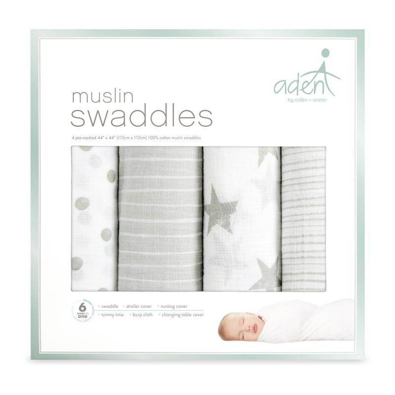 Aden and Anais Classic Muslin Swaddles 4 Pack - Dusty - Outlet Shop For Kids