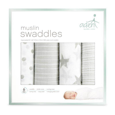 Aden and Anais Classic Muslin Swaddles 4 Pack - Dusty - Outlet Shop For Kids