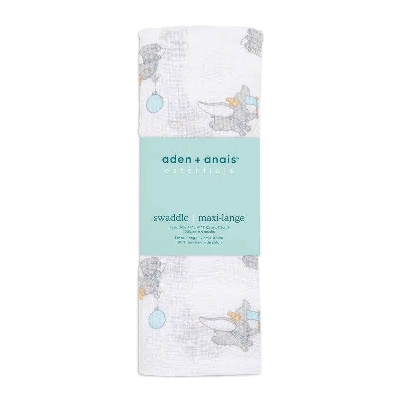 Aden And Anais Essential Disney Classic Single Swaddle - Dumbo New Heights - Outlet Shop For Kids