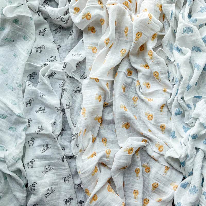 Aden And Anais Organic 4 Pack Swaddles - Animal Kingdom - Outlet Shop For Kids