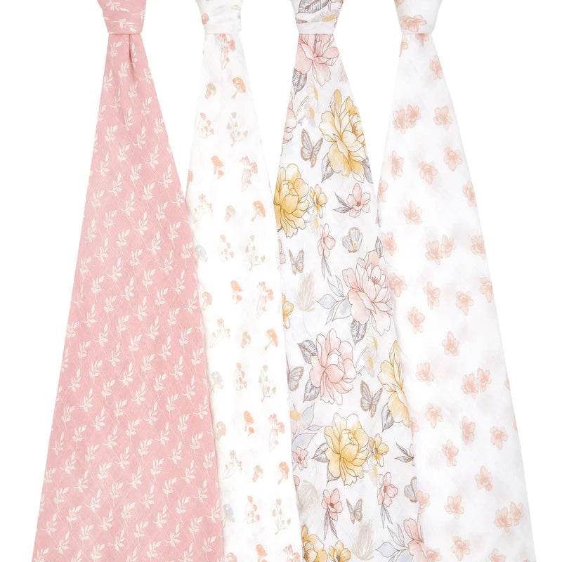 Aden And Anais Organic 4 Pack Swaddles - Earthly - Outlet Shop For Kids