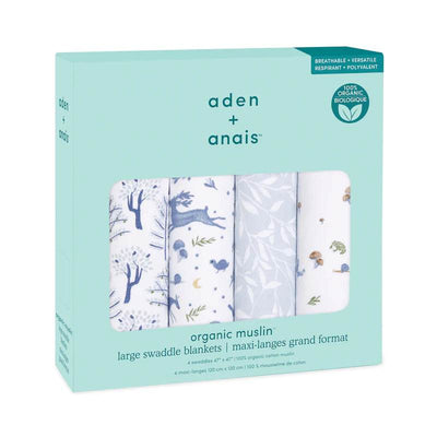 Aden And Anais Organic 4 Pack Swaddles - Outdoors - Outlet Shop For Kids