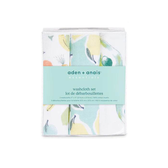 Aden and Anais Washcloths 3 Pack - Farm To Table - Outlet Shop For Kids