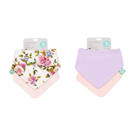 All 4 Ella Bandana Bibs 2 Pack - Rose - Outlet Shop For Kids