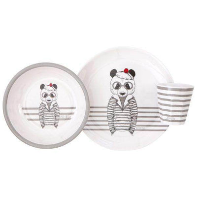 All 4 Ella Melamine Plate - Bear Grey - Outlet Shop For Kids