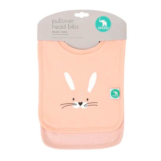 All 4 Ella Pullover Head Bib 2 Pack - Unicorn/Bunny - Outlet Shop For Kids