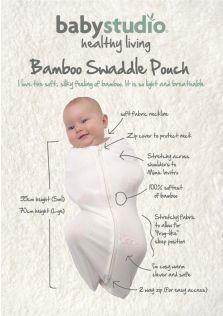 Baby Studio 0.2 TOG Bamboo Swaddlepouch - Warm Grey - Outlet Shop For Kids