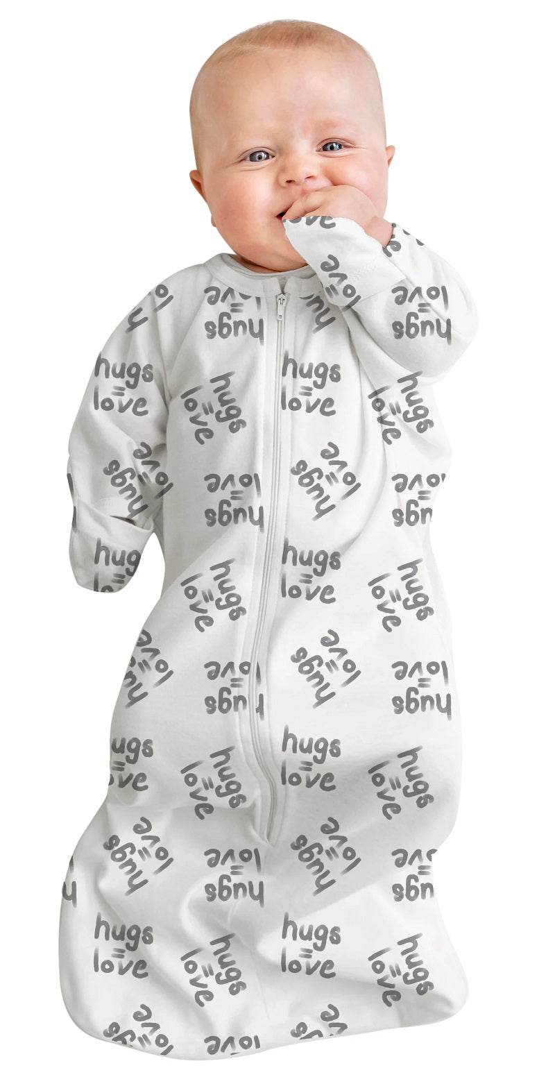 Baby Studio All In One Cotton Swaddlebag - Hugs Equals Love - Outlet Shop For Kids