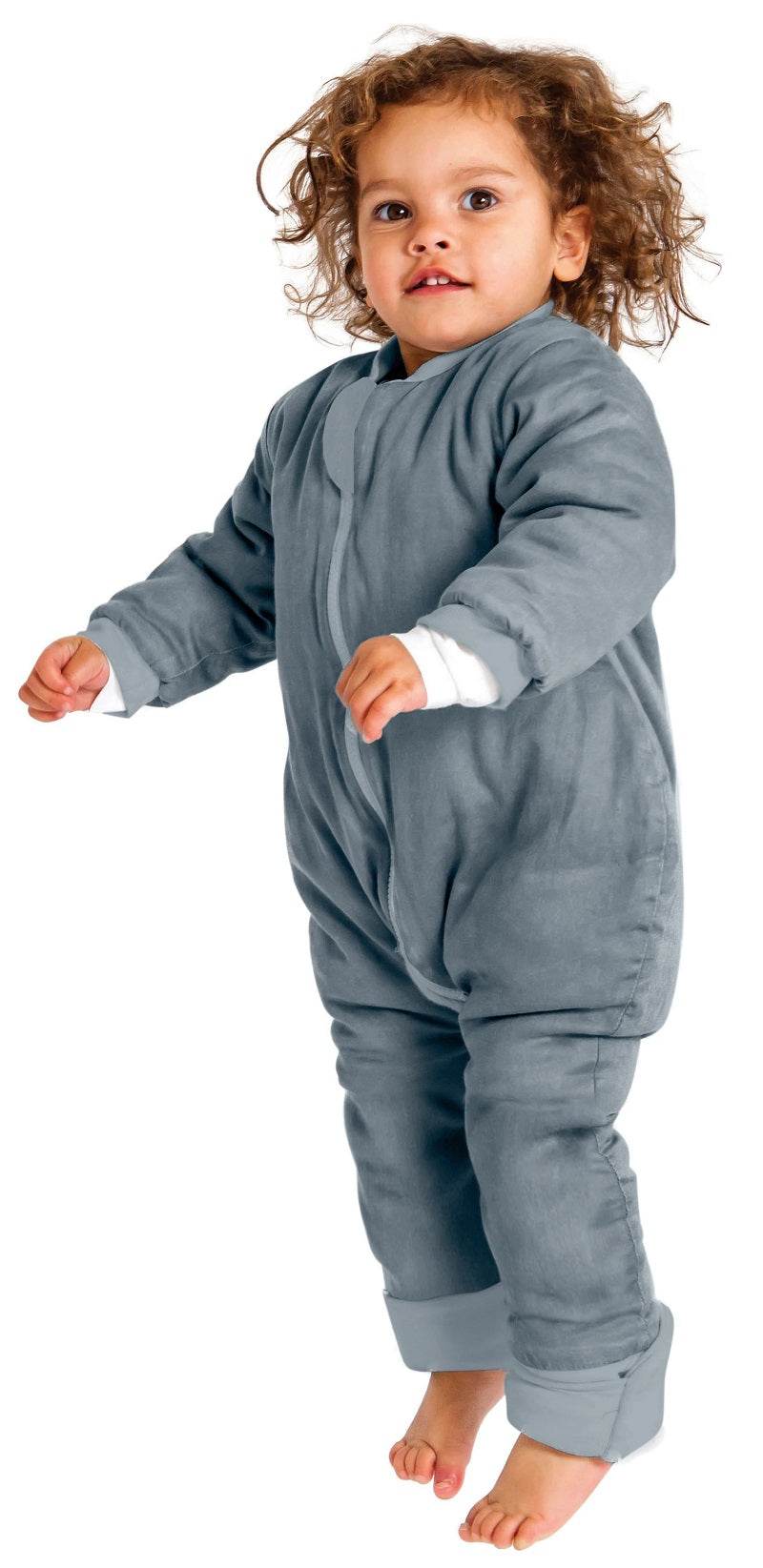 Baby Studio Cotton Warmies With Arms And Legs 3.0 TOG - Charcoal/Hugs Equals Love - Outlet Shop For Kids