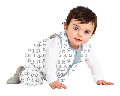 Baby Studio Warmies Sleeveless Cotton Sleeping Bag With Legs 2.5 TOG - Charcoal/Hugs Equals Love - Outlet Shop For Kids
