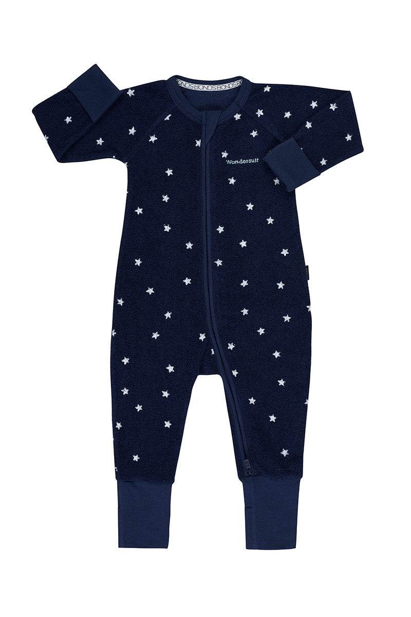 Bonds 2 Way Zip Poodlette Wondersuit - Star Shine Black Sea Navy - Outlet Shop For Kids