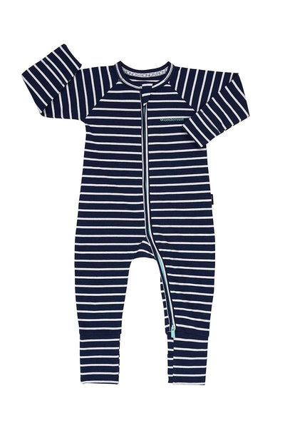 Bonds 2 Way Zip Wondersuit - Black Sea & White Stripe - Outlet Shop For Kids