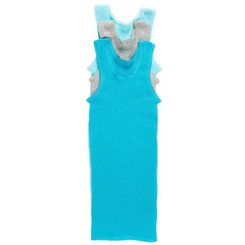Bonds Baby Singlet Set 3 Pack - Turquoise/Grey/Pale Blue - Outlet Shop For Kids