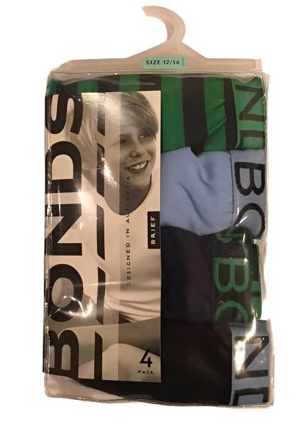 Bonds Boys Brief 4 Pack - Green Stripe/Blue/Navy/Black - Outlet Shop For Kids