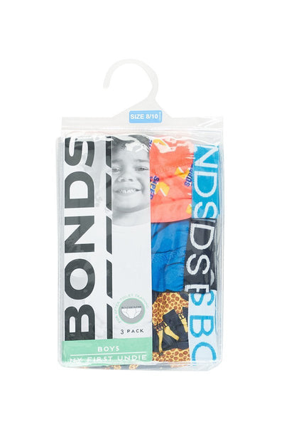 Bonds Boys My First Undie 3 Pack Brief - Super Hero Bolt Small Slay Red-Outlet Shop For Kids