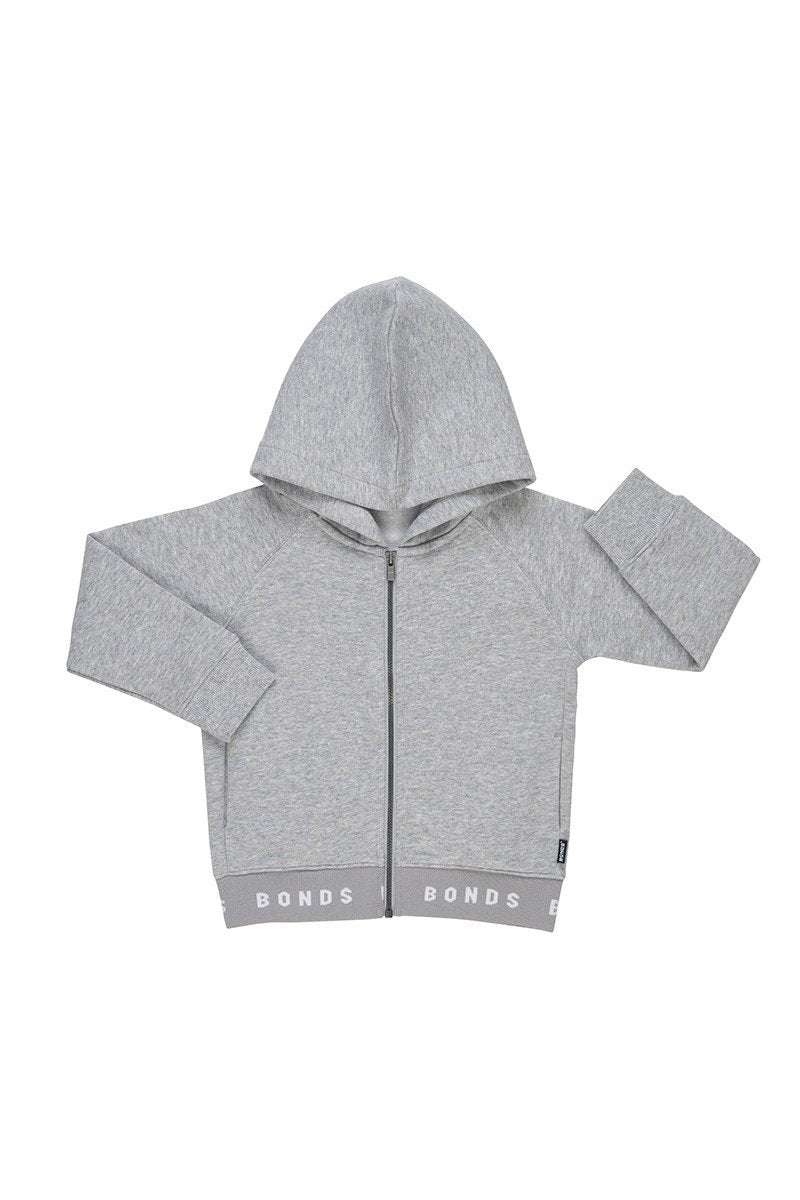 Bonds Logo Fleece Hoodie - New Grey Marle-Outlet Shop For Kids