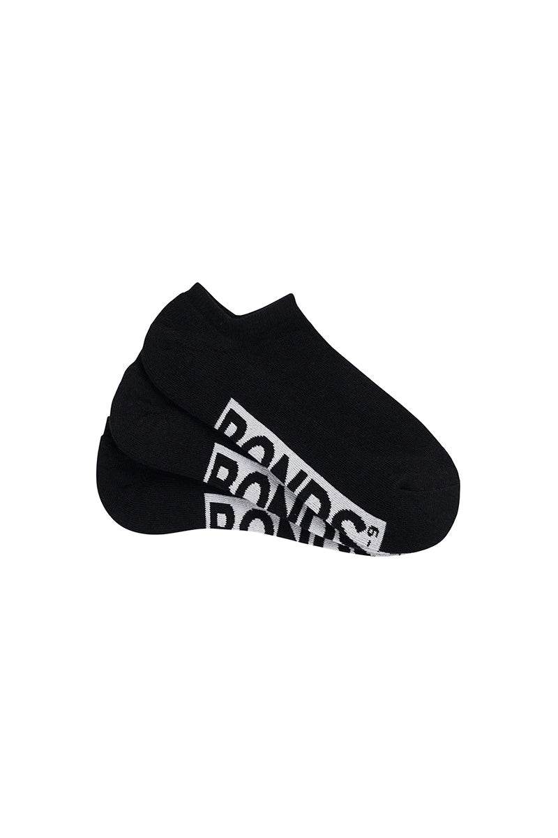 Bonds Men's Cushioned No Show Socks 3 Pack - Black - Outlet Shop For Kids