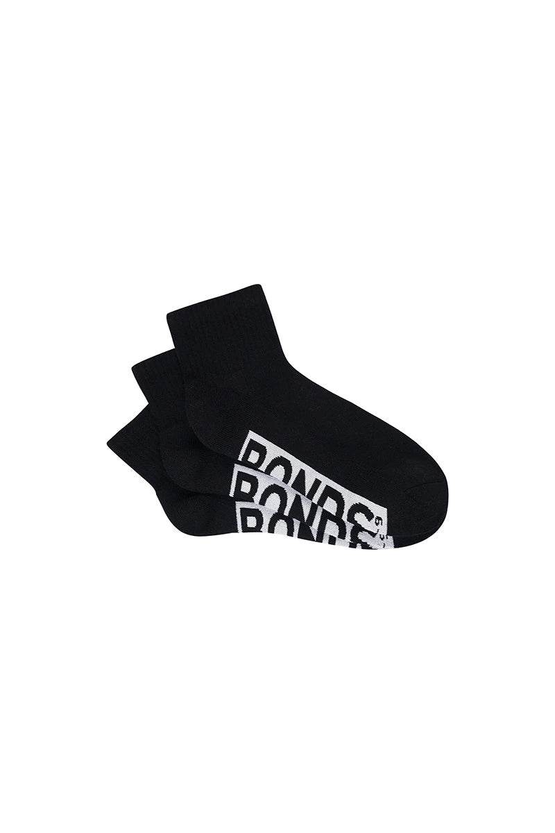 Bonds Men's Cushioned Quarter Crew Socks 3 Pack - Black - Outlet Shop For Kids