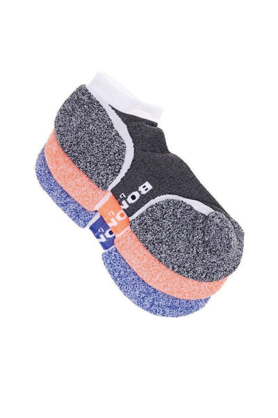 Bonds Mens Ultimate Comfort Low Cut 3 Pack - Blue/Orange/Black - Outlet Shop For Kids