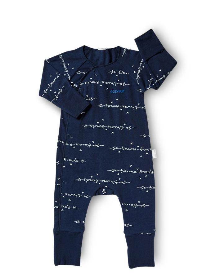 Bonds Newbies Cozysuit- Je T’aime Bonds Deep Arctic/White - Outlet Shop For Kids