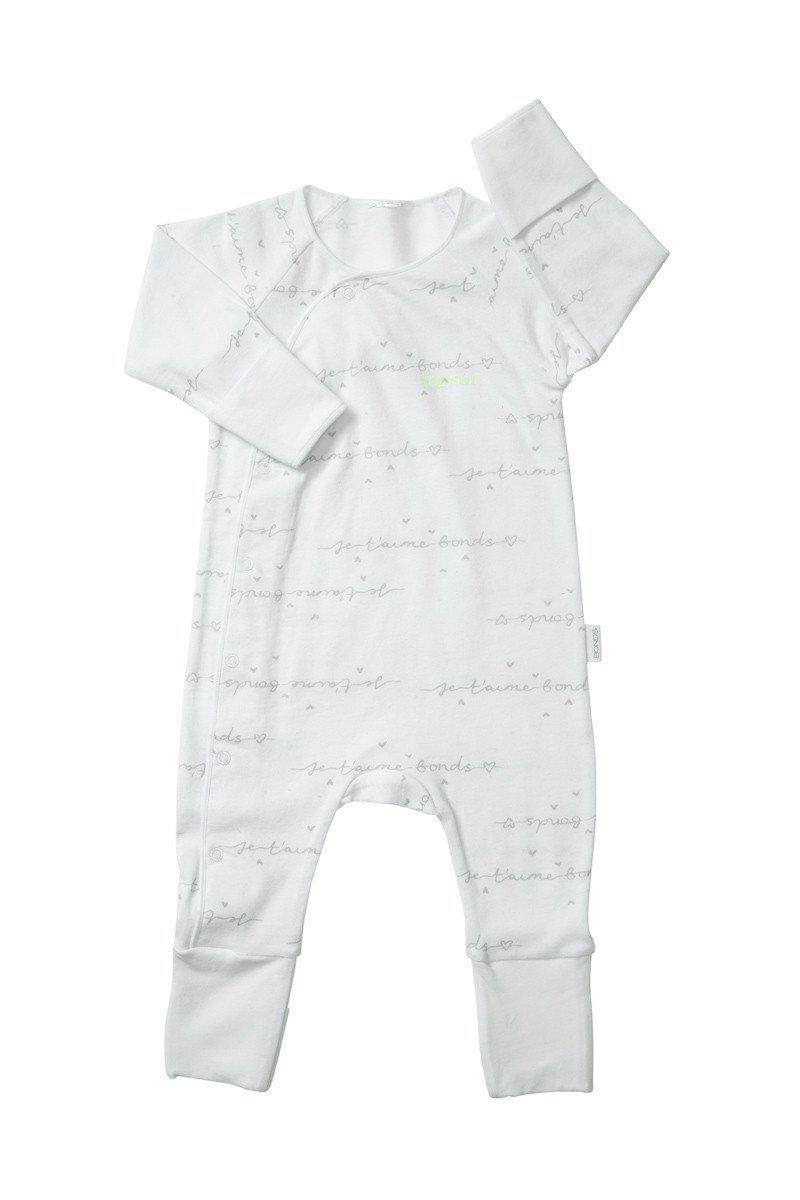 Bonds Newbies Cozysuit - Je T’aime Bonds White & Grey - Outlet Shop For Kids