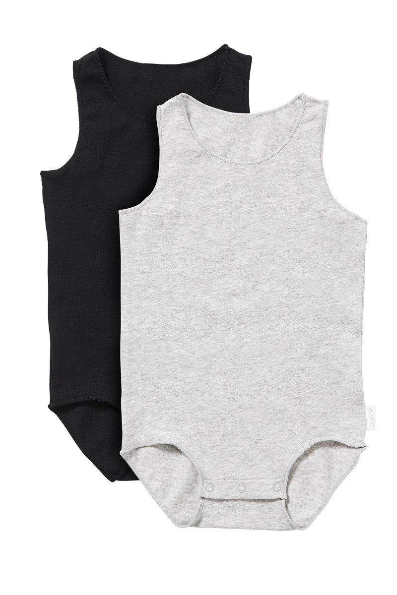 Bonds Wonderbodies Singletsuit 2 Pack - Grey/Black - Outlet Shop For Kids