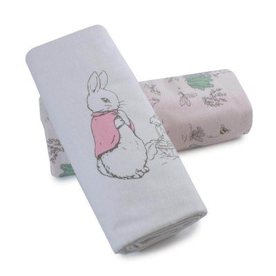 Bubba Blue Peter Rabbit Hop 2 Pack Flannel Wraps - Pink - Outlet Shop For Kids