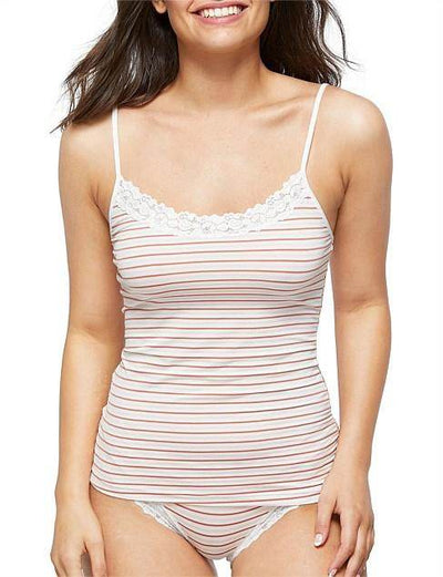 Jockey Womens Parisienne Stripe Cami - Limelight Pink Stripe - Outlet Shop For Kids