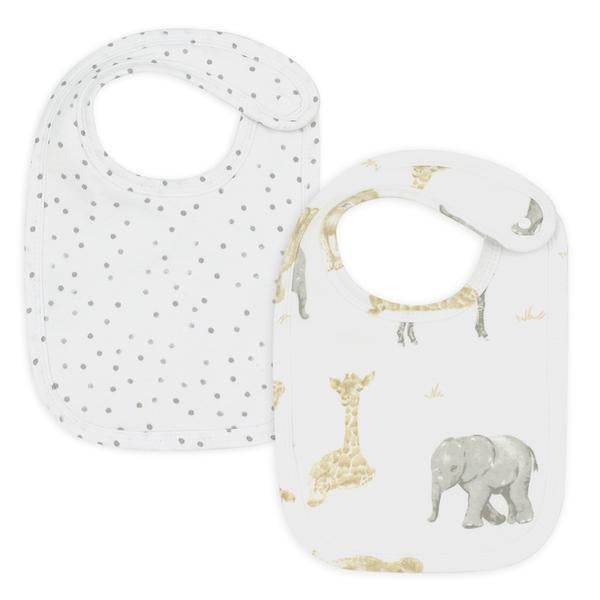Living Textiles 2 Pack Baby Bibs - Savanna Babies - Outlet Shop For Kids